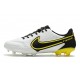 Nike Tiempo Legend 9 Elite FG Uomo Bianco Fumo Scuro Grigio Nero Giallo