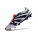 Scarpe da calcio Predator Elite Foldover Tongue FG Argento Nero Rosso