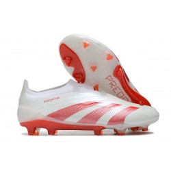 Scarpe da Calcio adidas Predator Elite Senza Lacci FG Bianco Rosso