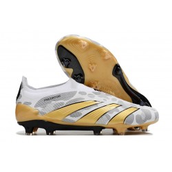 Scarpe da Calcio adidas Predator Elite Senza Lacci FG Oro Bianco Grigio