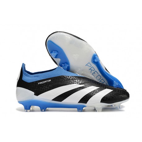 Scarpe da Calcio adidas Predator Elite Senza Lacci FG Nero Bianco Blu