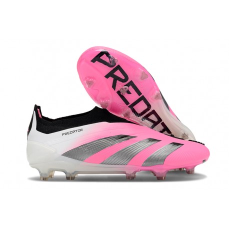 Scarpe da Calcio adidas Predator Elite Senza Lacci FG Rosa Bianco Nero