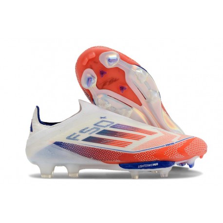 Scarpe adidas F50+ Senza Lacci FG Ftwr Bianco Rosso Solare Blu Lucido