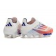 Scarpe adidas F50+ Senza Lacci FG Ftwr Bianco Rosso Solare Blu Lucido