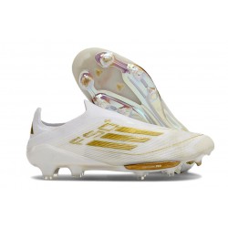 Scarpe adidas F50+ Senza Lacci FG Ftwr Bianco Oro Met Ftwr Bianco