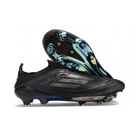 Scarpe adidas F50+ Senza Lacci FG Nero Core Ferro Metallizzato Oro Met