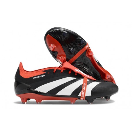 adidas Predator Elite Foldover Tongue FG Nero Core Bianco Rosso Solare