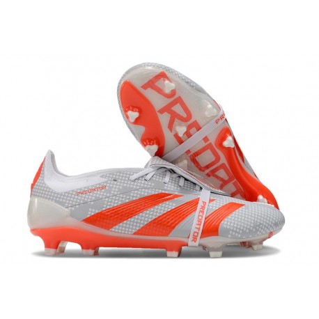 adidas Predator 24 Elite Tongue FG Grigio Rosso