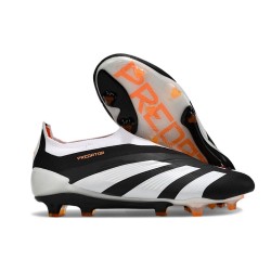 Scarpe da Calcio adidas Predator Elite Senza Lacci FG Nero Bianco Arancione