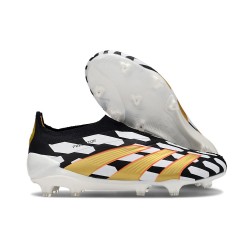 Scarpe da Calcio adidas Predator Elite Senza Lacci FG Nero Bianco Oro