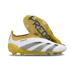 Scarpe da Calcio adidas Predator Elite Senza Lacci FG Bianco Oro Nero