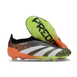 Scarpe da Calcio adidas Predator Elite Senza Lacci FG Arancione Nero Bianco Verde