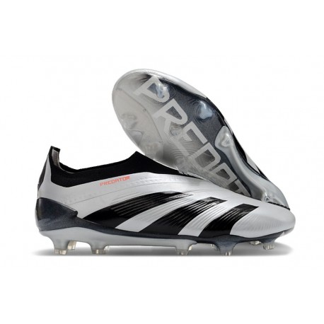 Scarpe da Calcio adidas Predator Elite Senza Lacci FG Argento Nero