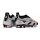 Scarpe da Calcio adidas Predator Elite Senza Lacci FG Argento Nero Rosso