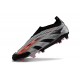 Scarpe da Calcio adidas Predator Elite Senza Lacci FG Argento Nero Rosso