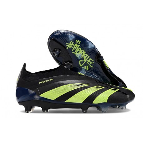 Scarpe da Calcio adidas Predator Elite Senza Lacci FG Nero Verde