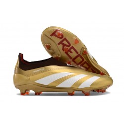 Scarpe da Calcio adidas Predator Elite Senza Lacci FG Oro Bianco