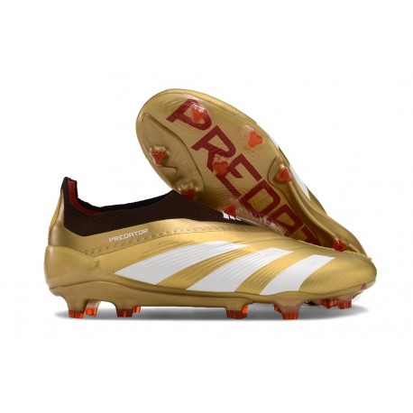 Scarpe da Calcio adidas Predator Elite Senza Lacci FG Oro Bianco