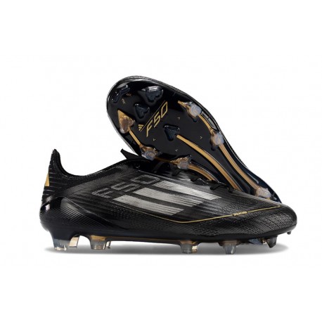 Adidas F50 Elite FG Nuovo Nero Core Ferro Metallizzato Oro Met