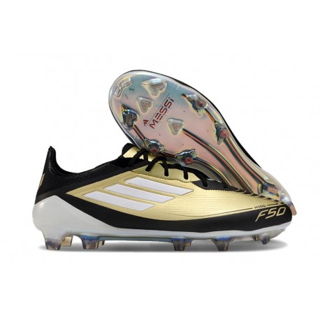 Adidas F50 Elite FG Nuovo Oro Met Nero Bianco