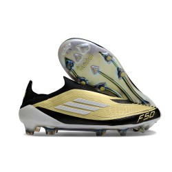 Adidas Scarpa da Calcio F50 Elite LL FG Oro Met Nero Bianco